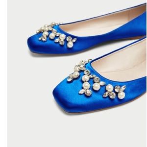 ZARA JEWELED EMBELLISHED BALLET FLATS BRAND NEW WITH TAGS